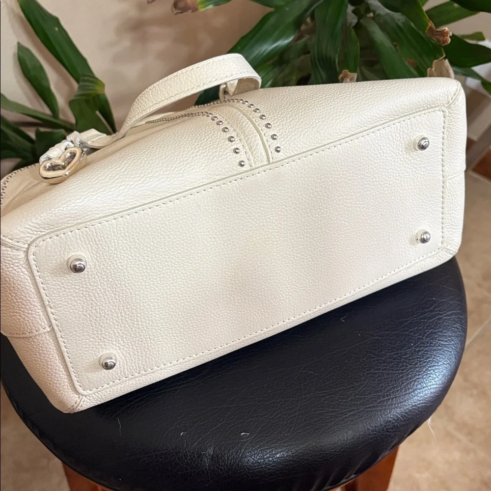 Brighton leather Cream Satchel with Heart Charm